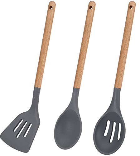 Set 3pc utensilios de cocina silicona madera, Colección Daimiel de la marca San Ignacio