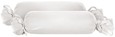 biberna Nackenrollenbezug Kissenbezug 15x40 cm, 2er Set grau | Jersey Baumwolle | Reißverschluss | weich & bügelleicht | Oeko-TEX Standard 100 | Doppelpack | Modell 0077144