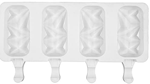 TOSSPER 4 Zellen Popsicle Mold, DIY Ice Pop Mold Eiscreme-Hersteller Baby-Food Storage Container Sommer DIY Freezer Werkzeuge