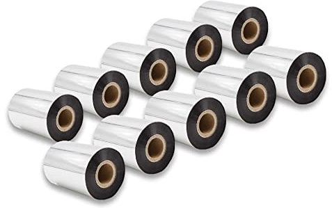 vhbw 10x Thermotransfer-Band kompatibel mit Valentin Desco 106 Drucker Etikettendrucker - Thermoband, Wischfest, 90 mm x 300 m, Schwarz