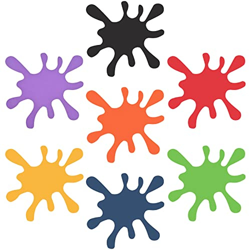 42 Pcs Paint Splatter Cutouts Colorful Art Painting Party Decorations Art Paint Splash Silhouette for Birthday Party Decoration School Bulletin Board Craft Home Wall Decor