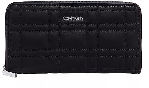 Calvin Klein Geldbörse Ziernähte Metall-Logo schwarz