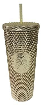 Starbucks Vaso dorado con tachuelas 2022 para otoño e invierno (24 onzas, Venti)