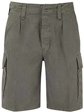 German Moleskin Style Combat Cargo Shorts Olive