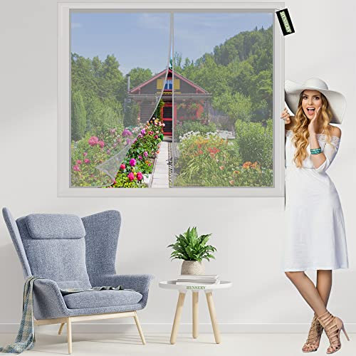 Insektenschutzrollo 75x135cm Grau Insektenschutz Fenster Moskitonetz mit Starkem Klettband Fliegenvorhang HäNde Frei Kinderleichte Montage Ohne Bohren