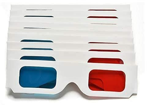 5 pièces/lot Universel Anaglyph Carton Papier Rouge et Bleu Cyan 3D Lunettes Carton pour Lunettes de Film en Gros 3D