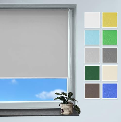 Rollmayer Classic Rollo Klemmfix ohne Bohren, Seitenzugrollo Rollo für Fenster und Tür (Classic Grau, B90cm x H150cm)