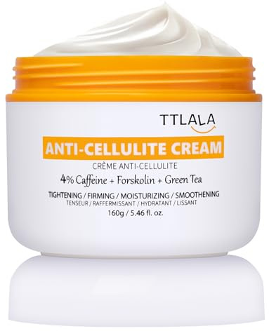 Anti Cellulite Cream for Butt and Thighs, Body Firming Cream with 4% Caffeine and Forskolin, B Flat Belly Firming Cream and Skin Tightening Cream, Moisturizing 5.4 oz