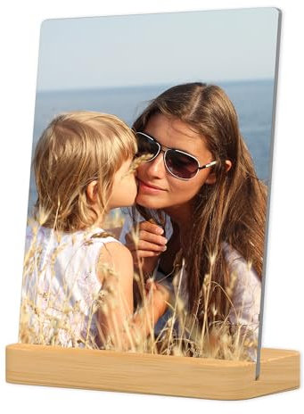 Custom Metal Photo Prints Customized photo gifts with Natural Bamboo Base,Personalized Picture Gifts Wall Art Ready to Hang by HD Printing Technology -Gift Wrapping Available-Same day Pick up