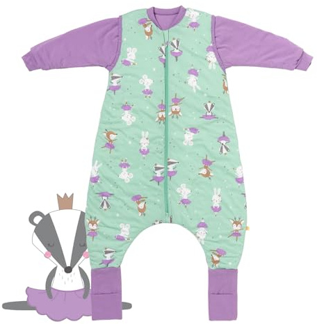 schlummersack Slumbersac Sacco nanna con piedini bambini 2.5 Tog 110 cm Ballerina I Sacco nanna con gambe per dimensione del corpo 110-120 ​cm | Sacco nanna maniche rimovibili