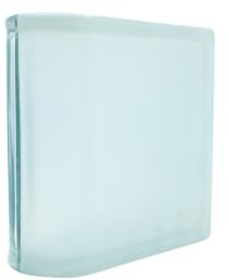 Basic Brique de construction en verre pleine vue 1 face satinée 19 x 19 x 8 cm