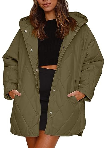 Piumino da donna, leggero, trapuntato, giacca invernale imbottita, calda trapuntata, con cappuccio, per le mezze stagioni, cappotto invernale, per le attività all'aria aperta, con cappuccio, giacca a