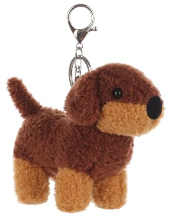 Apricot Lamb Dachshund Netter Schlüsselanhänger, weich gefüllte Plüsch Schlüsselanhänger Spielzeug für Kinderrucksack, Geldbörse, 14 cm