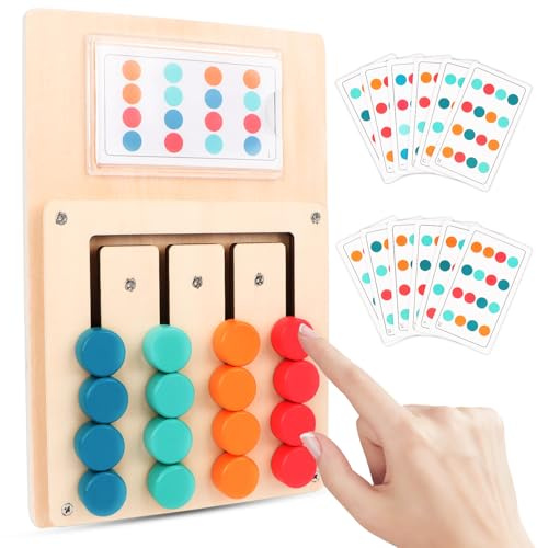 Wvu & Wvo Montessori Activity Board Holzspielzeug Magnetspiel Farben Lernen für Jungen Mädchen - Kinder Lustige Geschenke