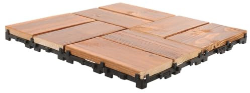 CANIGHT Interlocking Decking Tiles Wooden Outdoor Flooring for Patios Gardens Balconies More Easy Installation Weather-resistant Practical Design for Various Scenes