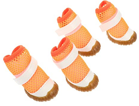COLLBATH 4stücke Atmungsaktive Hundeschuhe Aus Strapazierfähigem Material Für Sommer Leichte Und Bequeme Haustierschuhe Mit Klebeband Für Sichere Befestigung Als Geschenk Für Freunde Mit We