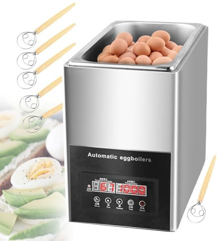 forplubossmmp Cocedor De Huevos Eléctrico para Uso Comercial, Vaporizador De Huevos De 30 A 90 °C Y De 0 A 99 Minutos, Dispositivo Automático para Hacer Tortillas, 7,5X16X11,4 Pulgadas