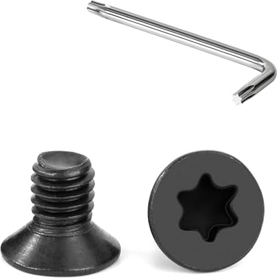 Tunejoy 20 Stück M6 x 10 mm Senkkopfschrauben Torx Schwarz Senkschrauben Edelstahl A2 V2A Maschinenschrauben Senkkopf Innensechskant Vollgewinde mit T30 Inbusschlüssel