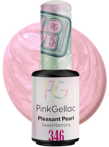 Pink Gellac Gel Nagellack UV - 346 Pleasant Pearl 8 ml - Gelnagellack für UV Lampe - Rosa - Einfache Anwendung Nail Polish für 14 Tage Salonqualität - Veganer Gellack Made in Holland