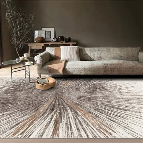 Kunsen Teppich antirutsch glastisch Wohnzimmer Geeignet für Schlafzimmer Esszimmer Balkon Graubereich Dekoration Grau 80X160CM