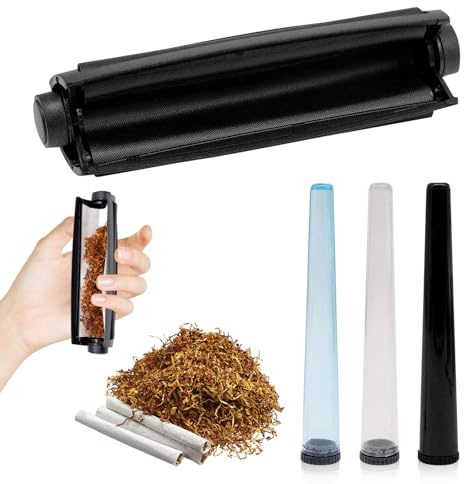 Manuelle Zigarettendrehmaschine Konisch 110 mm，Joint Roller Drehmaschine mit 3 Jointhülle, Cigarette Rolling Machine für Drehtabak, Drehhilfe Joint & Tabakroller inklusive Jointhüll