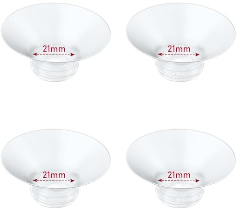 4pcs Flange Insert 21mm Compatible with Compatible with Momcozy M9/M6/M5/S12 Pro/V1 Pro/V2 Pro,for Spectra/Medela/MomMed/eufy/Lansinoh/Elvie Breast Pump,Replace for Momcozy Parts