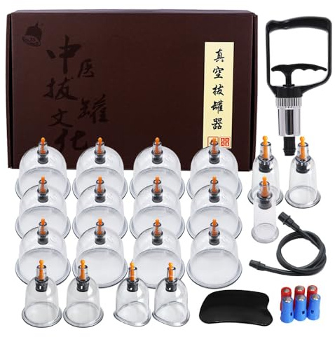 Schröpftherapie-Sets mit 19 Tassen, professionelle chinesische Schröpftherapie-Sets, Rückenmassage-Werkzeugset zur Linderung von Müdigkeit