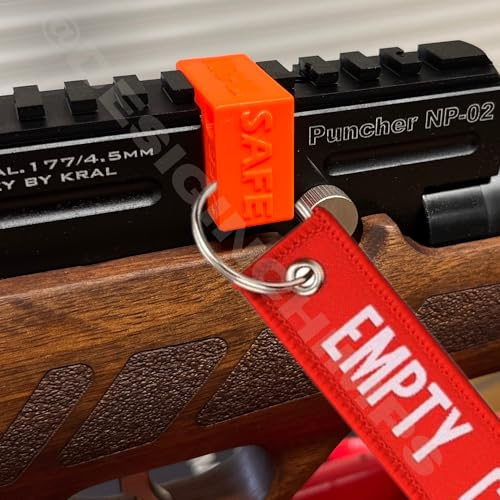 Design Chimps Kral Air Rifle Safety Flag - Blank Magazine - Includes High Visibility EMPTY CHAMBER Keyring for Air Gun Range