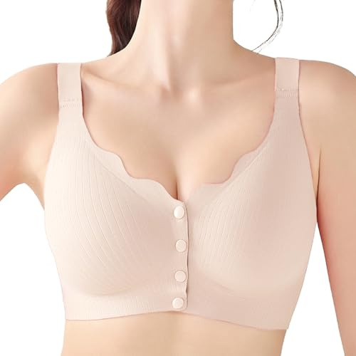 OXYIBRAS Jelly Front Closure Wireless Bras for Women Comfortable Support Bralette Soft Post Surgery Everyday Bra