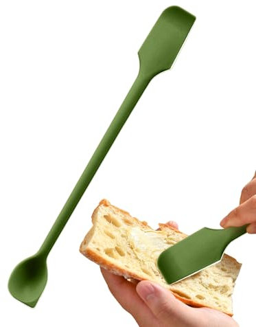 Jar Spatel Silicon - Doppelköpfiger dünner Spatelschaber, Langgriff Silikonglas -Schaber | Non -Stick -Butter -Spreizer, Butterspatel Spatel Backbedarf, Küchengadgets Kuchen Brot Creme Jar