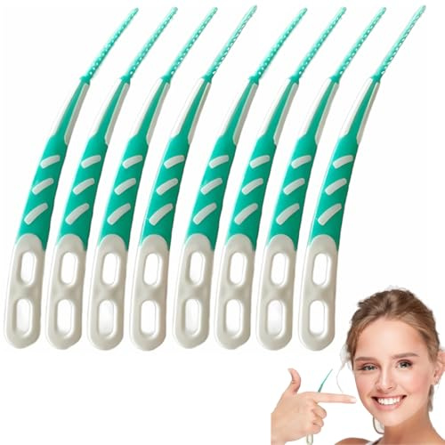 Juguta 60 Pezzi Scovolini Interdentali Spazzolino Interdentale Scovolini Dentali Scovolino Per Pulizia Denti con Scatola Design Curvo Spazzolino Interdentale per Pulisci Denti Spazio