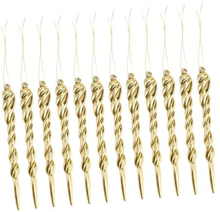 SOLUSTRE 12stücke Teiliges Transparente Weihnachts-eiszapfen Anhänger Simulierter Eiszapfen Baumschmuck Für DIY Weihnachtsdeko Leichte Christbaumhänger Für Festliche Heimdekoration