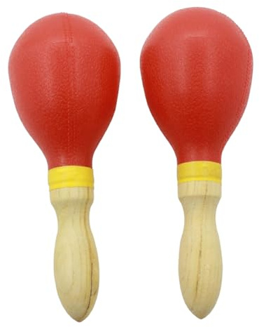 Holz-Rasseln, Holz-Baby-Shaker, 1 Paar Musikinstrumente for Babys, Percussion-Zubehör (Rot)