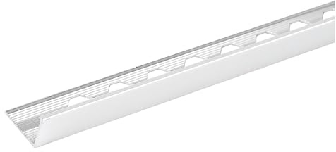Tile Trim Edge 5 Pack – 2.5m Aluminium Straight Square Edge Tile Trims – 8mm, 10mm, 12mm – Multiple Colours – Bathroom & Kitchen Wall Edging (Bright Silver, 10mm)