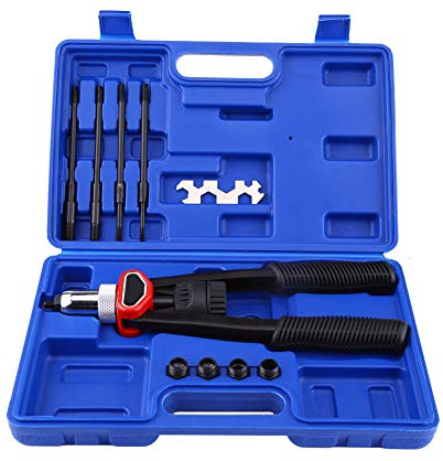 YUMILI Set di pinze per rivetti e dadi a mano, kit rivettatrice con naselli da 5 mm, 6 mm, 8 mm, 10 mm, 12 mm