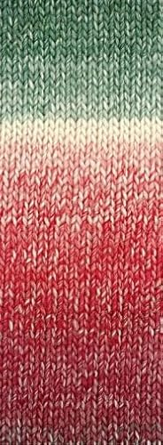 LANA GROSSA Christmas Edition Lurex Big | Dochtgarn mit Farbverlauf in weihnachtlichen Farben | Handstrickgarn aus 60% Schurwolle & 40% Polyacryl | 100g Wolle zum Stricken & Häkeln | 180m Garn FB 204