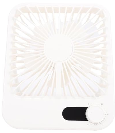 Fdit Pequeño Ventilador de Mesa Plegable Portátil, Mini Ventilador de Escritorio Silencioso que Funciona con Pilas, para Viajes, Oficina, Cocina, Recargable Blanco