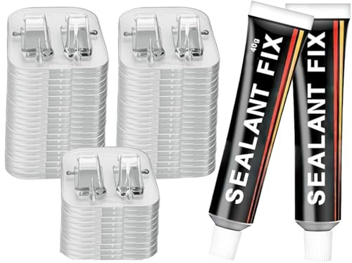 Klebehaken mit Montagekleber,Klebehaken für Katzennetz Balkon,50pcs Montagekleber Kleben Statt Bohren Wasserresistent,Kraftkleber für Innen & Außen,Hohe Tragfähigkeit Ohne Bohren