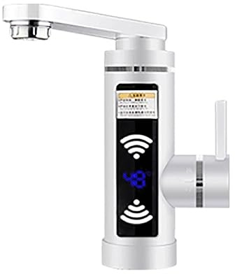 Beheizter Wasserhahn Durchlauferhitzer Für Warmwasser, Schneller Thermostat Für Elektrischen Wasserhahn, 3000 W, Temperaturanzeige(Bianco)
