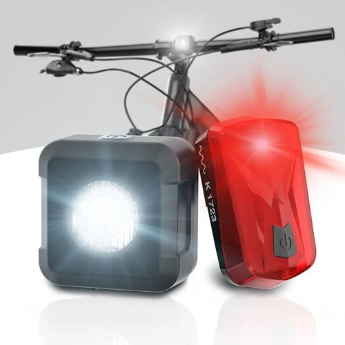 DANSI Fahrradleuchten-Set StVZO I LED-Fahrradlicht I Rad-Licht hell vorne (25/10 Lux, Akku-Leuchtenset)