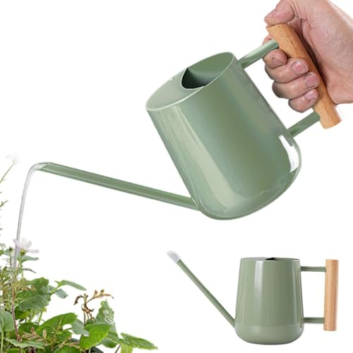 Annaffiatoio in Rame, Annaffiatoio per Piante da Interno, Piccolo in Acciaio Inossidabile con Beccuccio Lungo per Piante da scrivania da Interno Fiori da Esterno Grasse da Giardino, Verde, Min