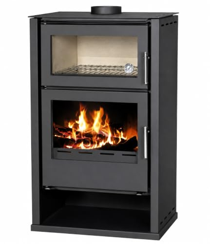 Modena F-W Wood Burning Stove 11.53 kW with Oven, Steel Fireplace, Top Flue