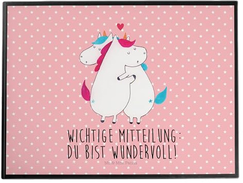 Mr. & Mrs. Panda Schreibunterlage Einhorn Mitteilung - Geschenk, Unicorn, tischschutz, Valentinstag, schreibtischauflagen, Spruch, schreibtischschutz, schreibtischunterlage, Liebe, Einhörner