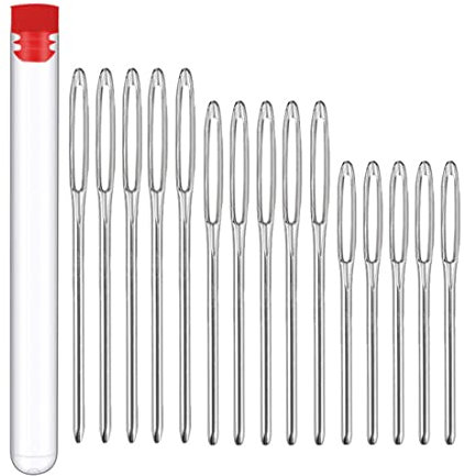 LIUJZZJ 15 Stück Nähnadeln Großes Öhr Handnadel Nähen Nadeln große Stopfnadeln Handnähnadel Große Öhrnadel Sticknadeln große Nadeln 5,2cm, 6cm, 7,0cm