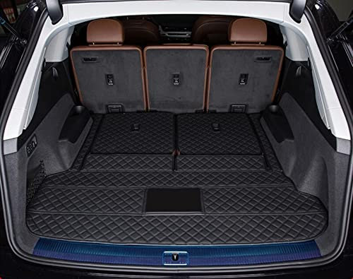 DZSJHGFDD Auto Kofferraummatte Kofferraummatten Aus Leder Für Q7 7-Sitzer 2022 Cargo Liner Accesorios para Auto Anti Rutsch Matte Gummi(Schwarz,1 Stück)