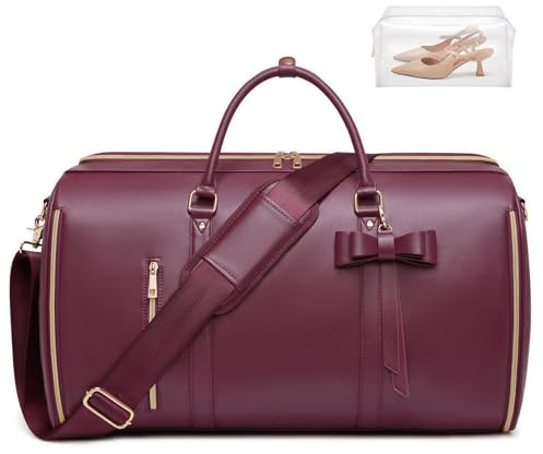 STHMEOOHT Kleidersäcke für Reisen, wandelbare Anzug-Reisetasche für Damen, Rot/Ausflug, einfarbig (Getaway Solids)