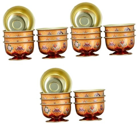 PRETYZOOM 21 Stk Wasserschale kleine Opferschalen chinesische teetassen Geldschale Altarwasser Schale Dekorative Schale für Tempel Weihwasserbecher des Tempels buddhistische Tasse Legierung