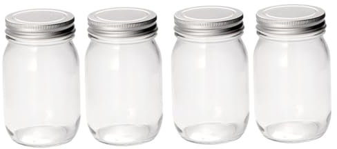 POPETPOP 4stücke Klarsichtige Glas-marmeladengläser Versiegelte Aufbewahrungsbehälter Für Küche Und Getränke Für Marmelade Caviar Und Milchprodukte