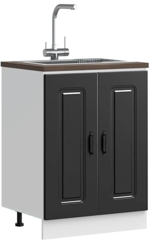 Refined Mueble bajo para Fregadero Kalmar Negro 60x46x81,5 cm