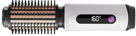 Cepillo rizador térmico – peine iónico 2600 mAh | Rizador y plancha inalámbricos para cabello corto, cepillo de peinado efecto blowout con 3 niveles de temperatura para hombres y mujeres, menos frizz
